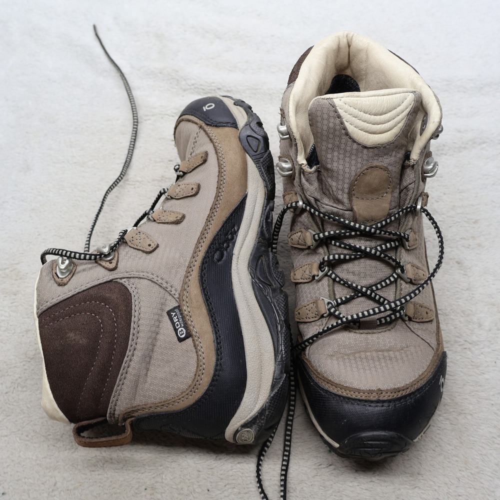 Oboz Women 7.5 Hiking Boots Brown Leather Mid Waterproof Rugged Trail Adventure